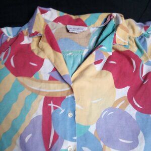 Vintage Sassafras Fruits Cherry Banana Hawaiian Shirt Petal Sleeve